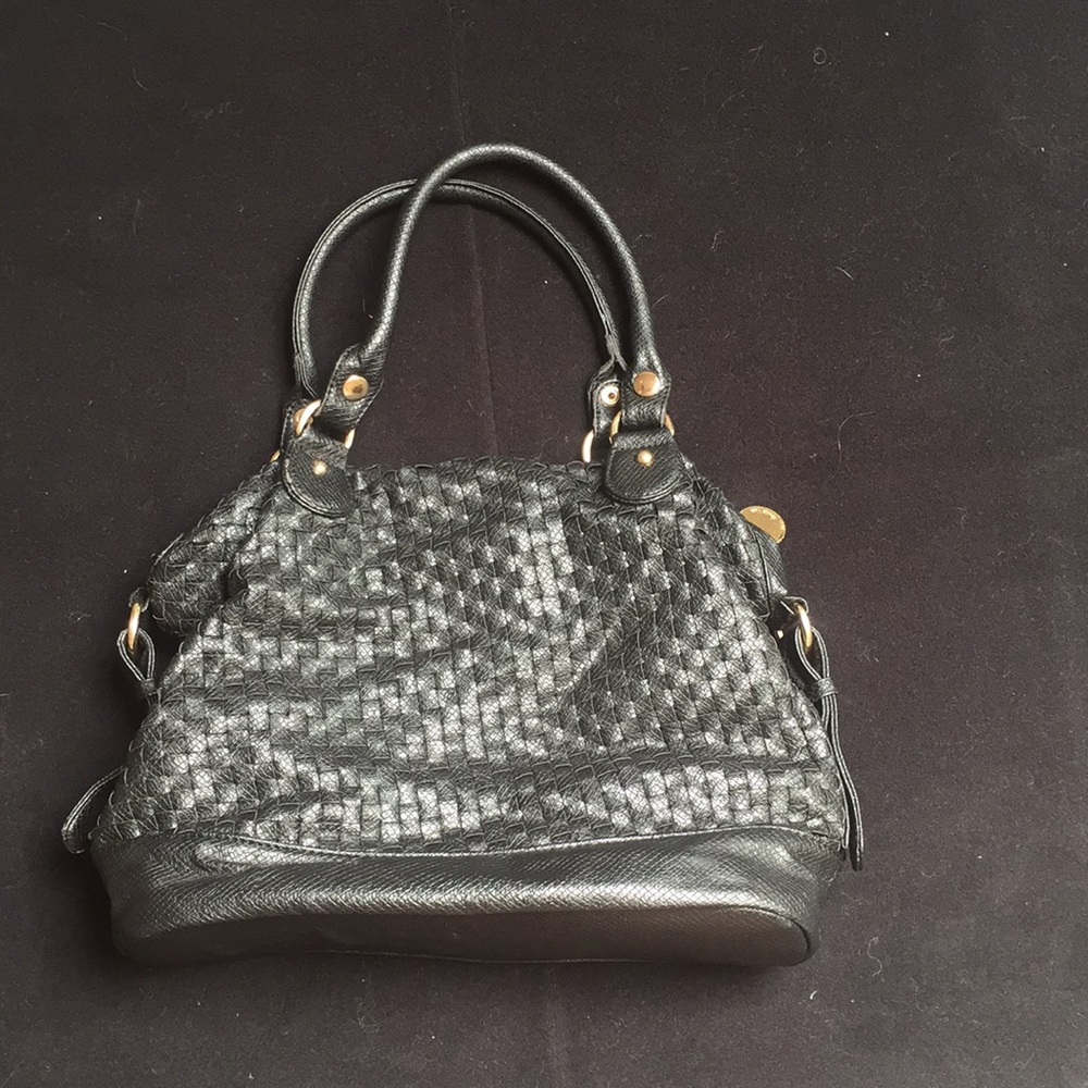 Black Textured Shoulder Bag